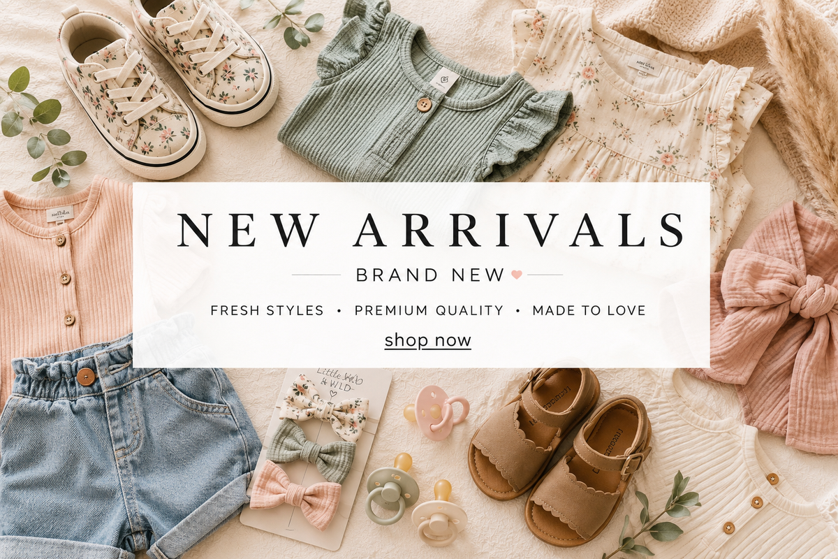 New boutique arrivals for kids featuring trendy outfits, shoes, and accessories for stylish little ones.