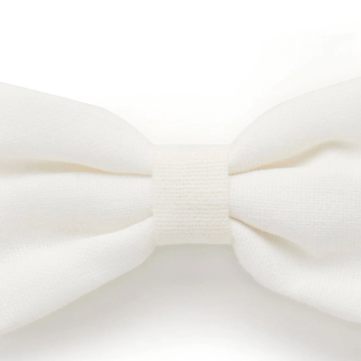 White Linen Bow Hair Clip