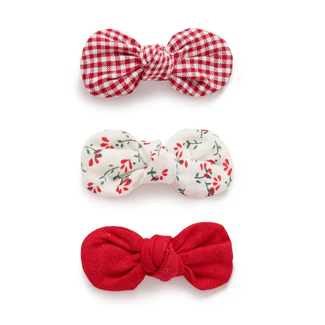 Red Element Round Knot Bow Hair Clip