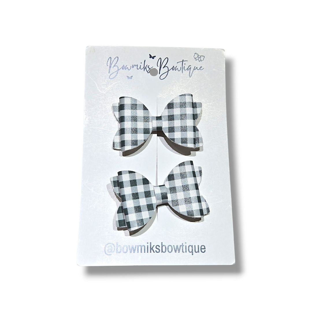 Bowmiks Boutique | Dark Green 2 Inch Pigtail Bow Clips | Handmade