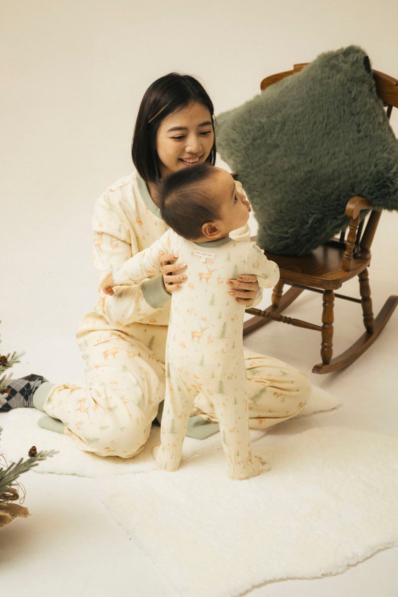 Blara Organic House | Long-sleeve Ribbed Footie Romper