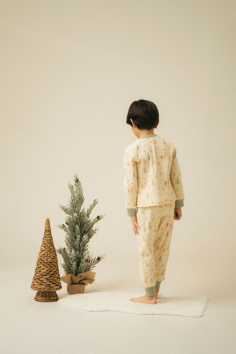 Blara Organic House | Ribbed Henley Pajama Set
