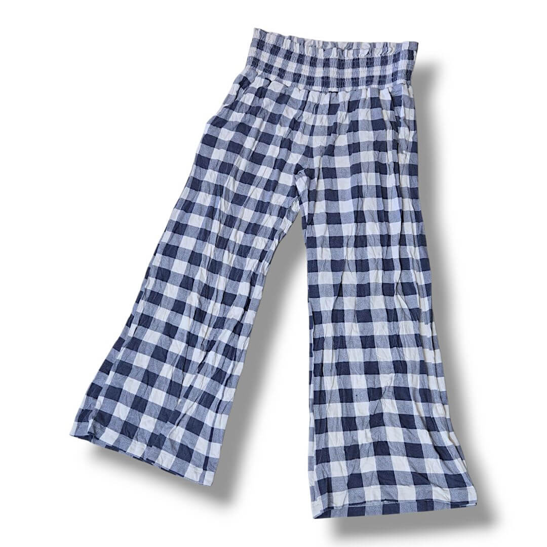 Navy & White Gingham Kate Quinn Adult Pants, xsmall