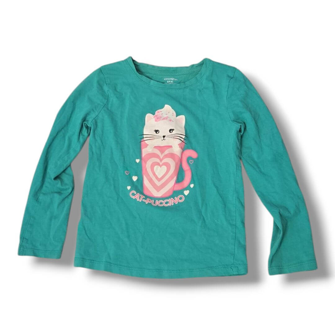 Teal George Kids Tops, 6Y
