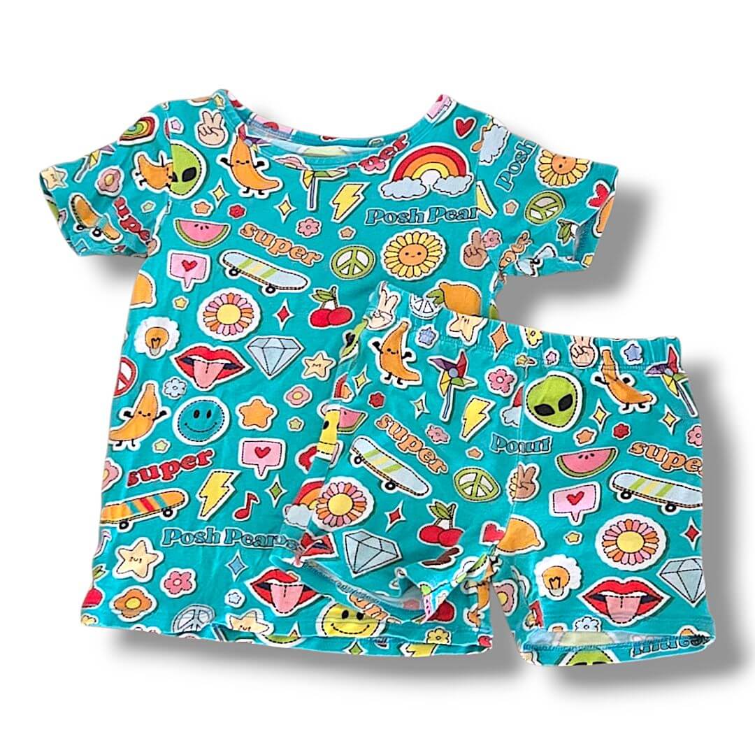 Bright Teal Posh Peanut Pajamas, 2T