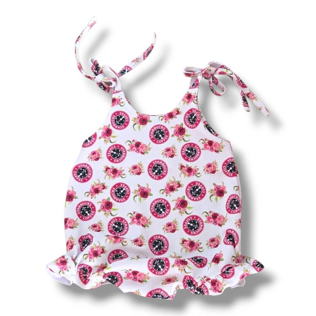 White/Pink Floral No Brand Kids Rompers, 18-24M