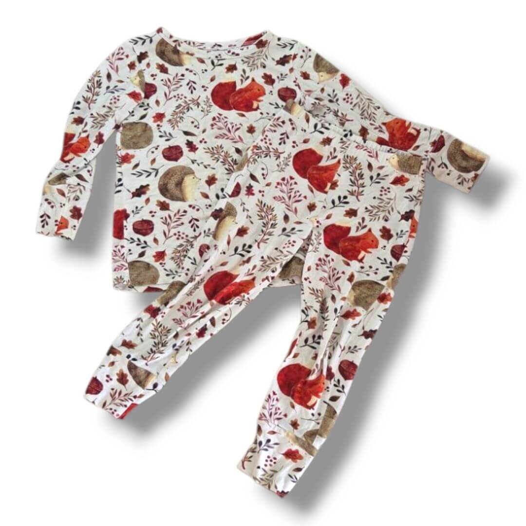 Cream woodland Posh Peanut Pajamas, 2T