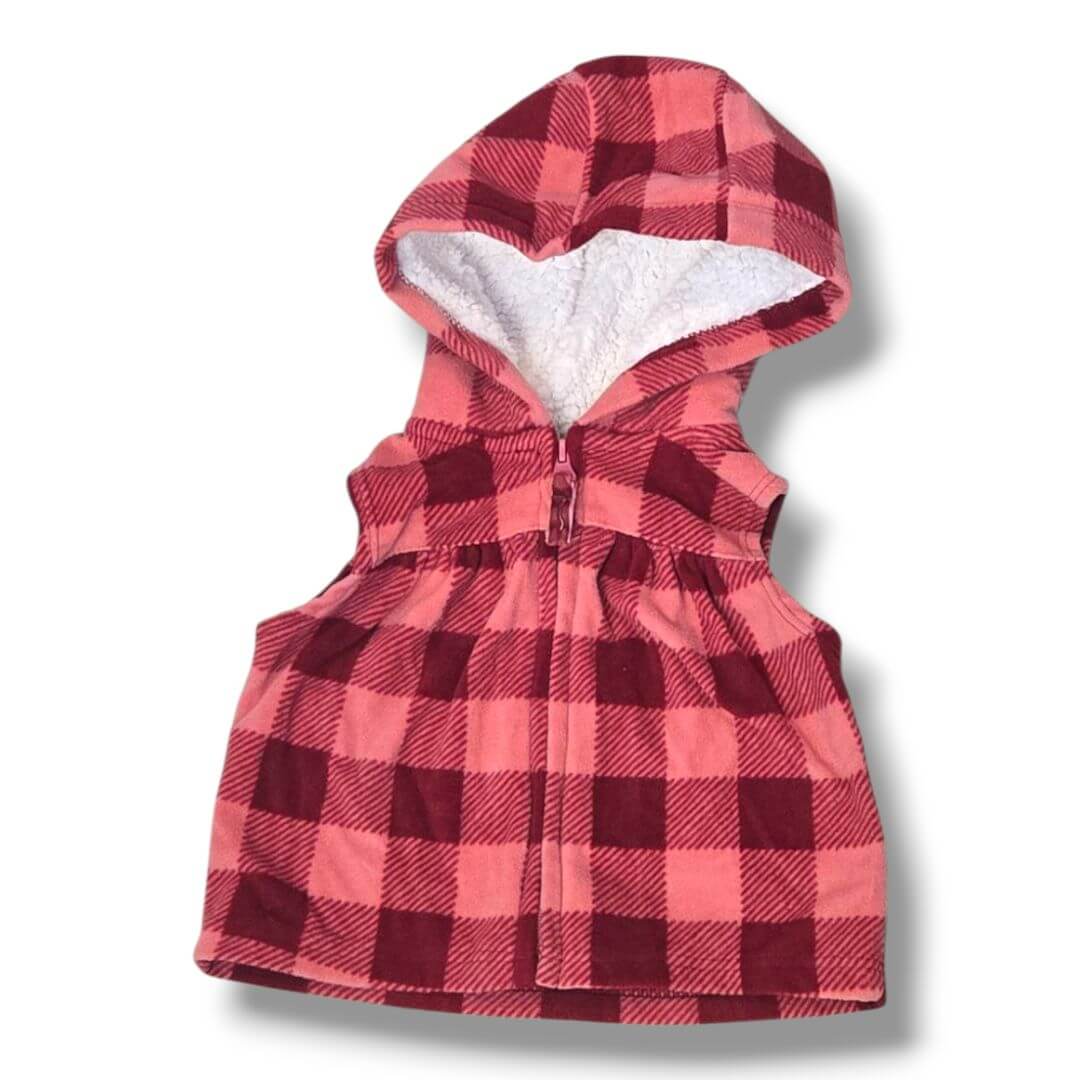 Pink Buffalo Plaid Carters Kids Vest, 3M