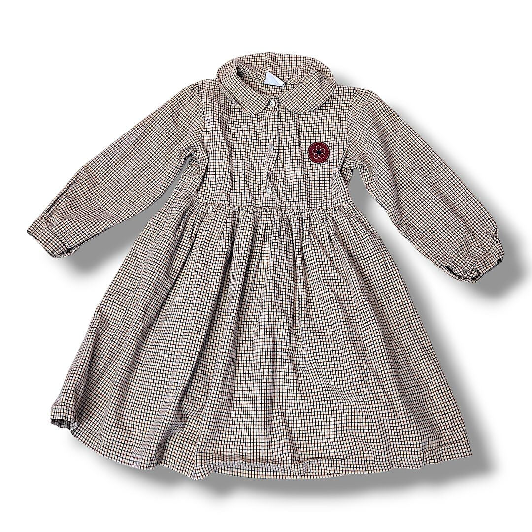 Beige/Brown Dr.Bon Kids Dresses, 6Y
