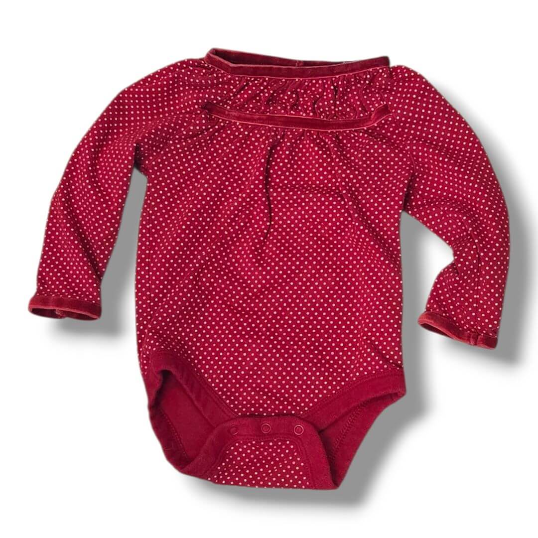 Red Polka Dot Gap Onesies/BodySuit, 3/6M