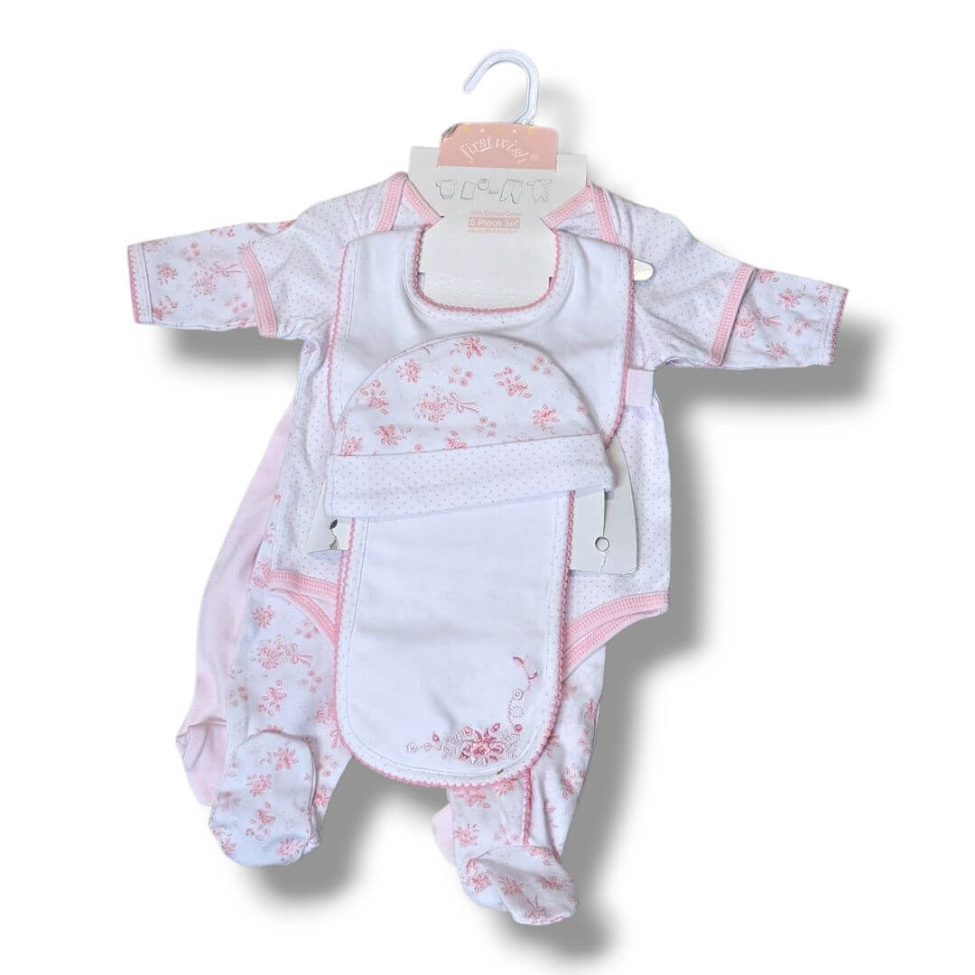 White/Pink First Wish Sleepers, 0/3M