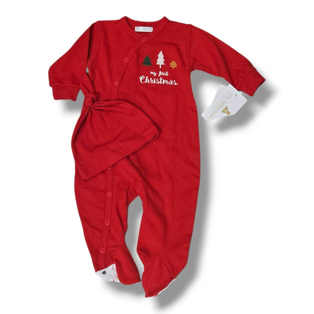 Holiday Red Itty Bitty Baby Sleepers, 3/6M