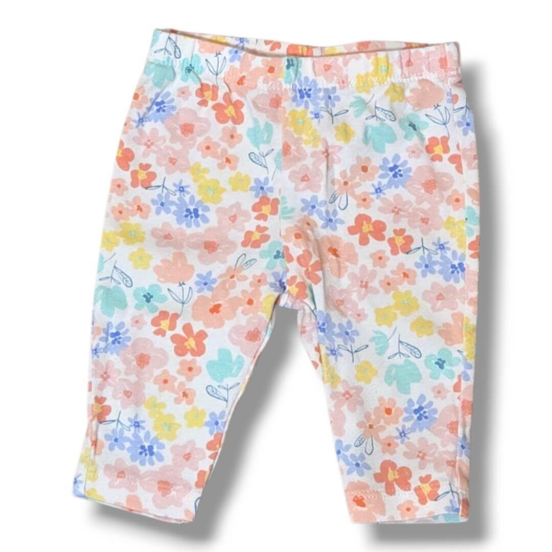White/Floral Carters Kids Bottoms, 3M