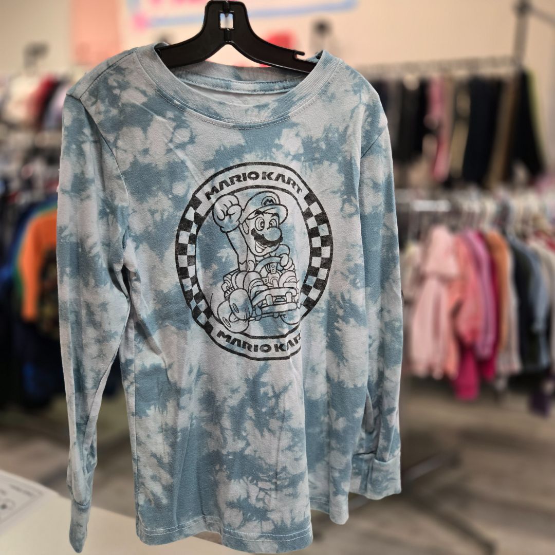 Blue Mario Kart Kids Tops, 7Y