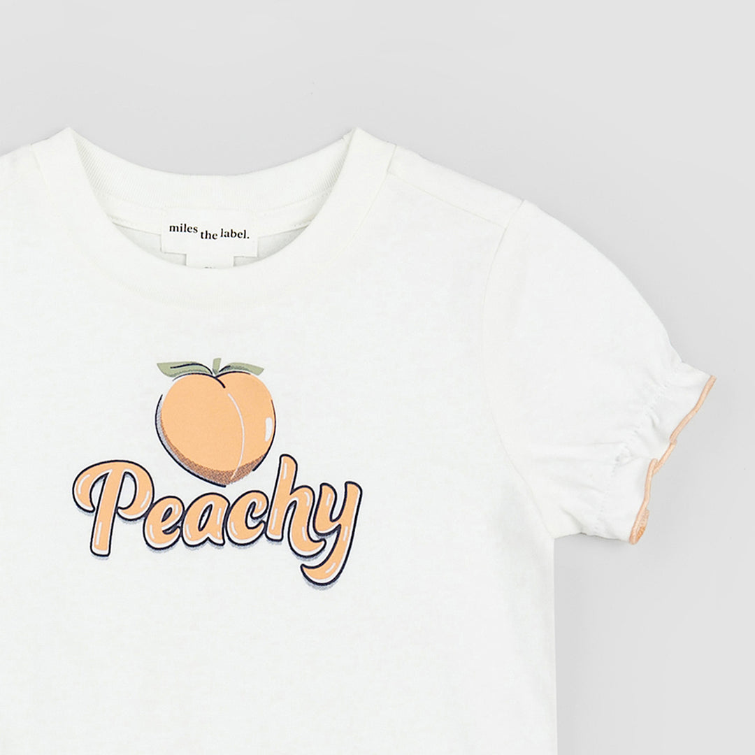 Miles The Label | Peachy Girls' T-Shirt - Pink & Blue Kidz Clothing