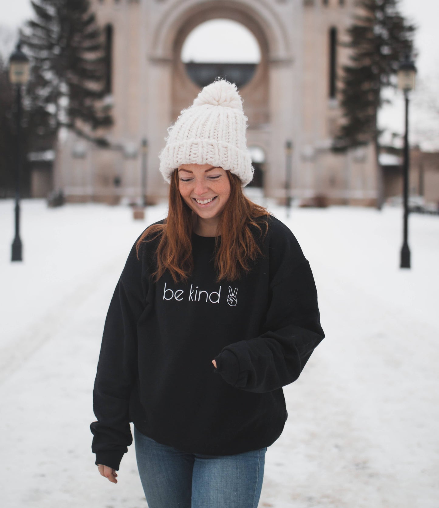 Be Kind Crewneck Sweatshirt: Black - Pink & Blue Kidz Clothing