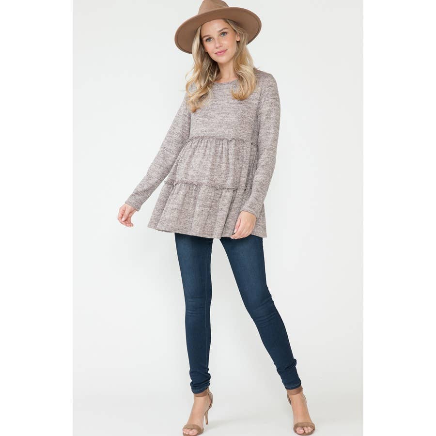 Story Teller - Maternity Baby Doll Top: Sand - Pink & Blue Kidz Clothing