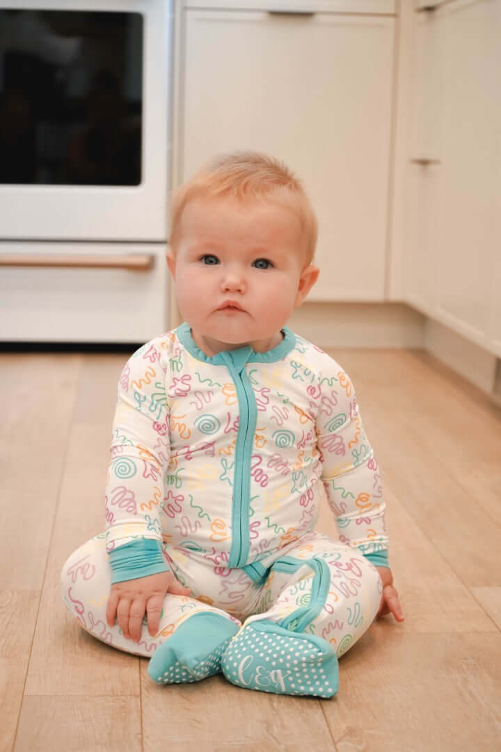 squiggles & wiggles love&grace bamboo Pajamas, 3-6 months
