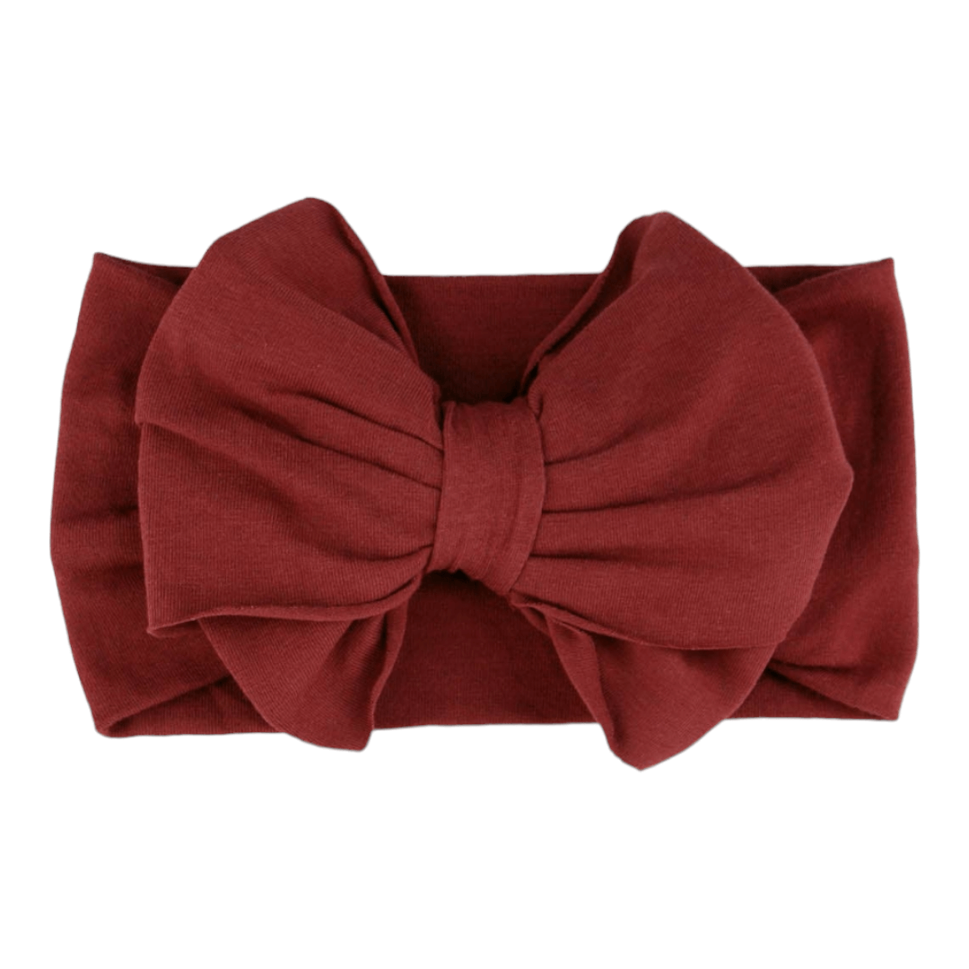 RuffleButts | Big Bow Headband | Rosewood | One Size - Pink & Blue Kidz Clothing