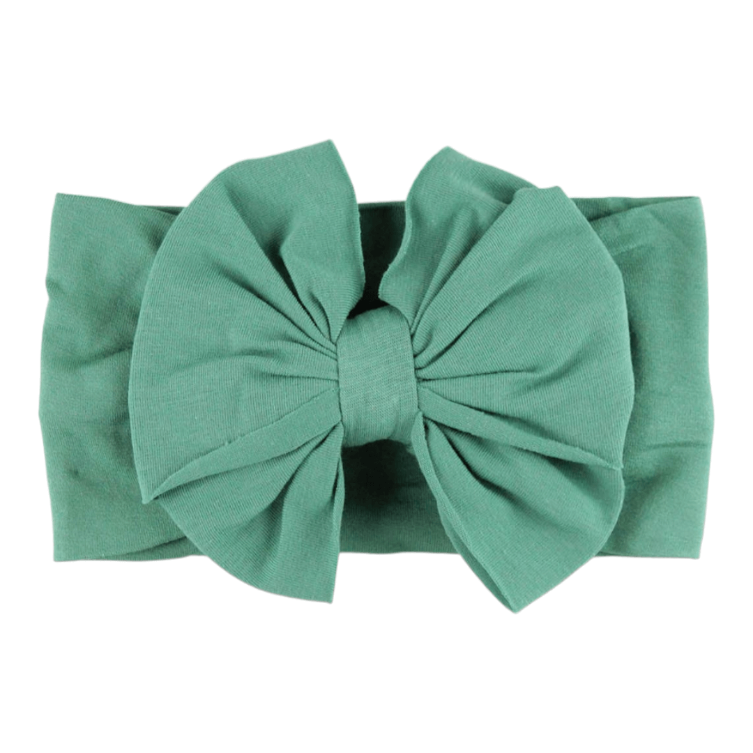 RuffleButts | Big Bow Headband | Spruce | One Size - Pink & Blue Kidz Clothing