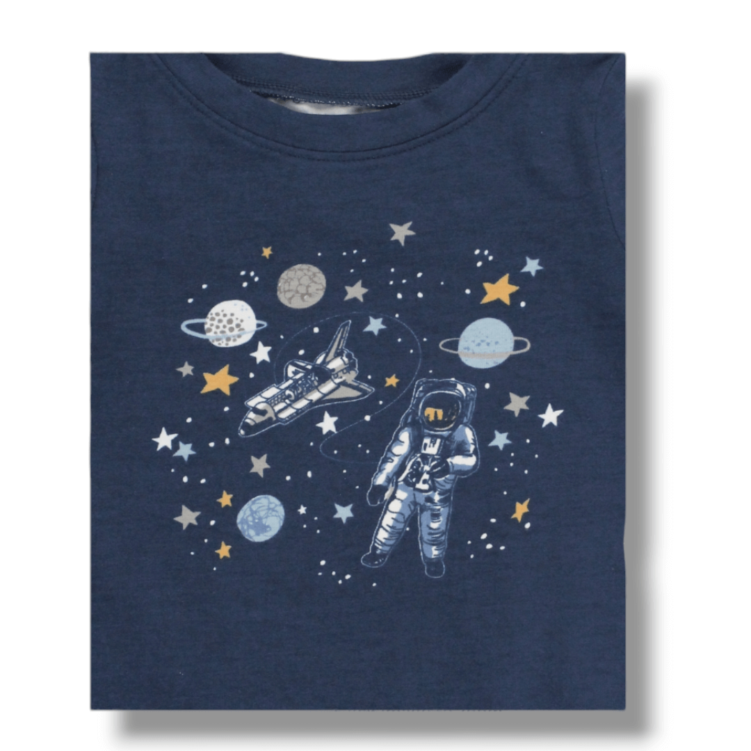 Coming Soon | RuffleButts | Pajama Set | Spacewalk - Pink & Blue Kidz Clothing