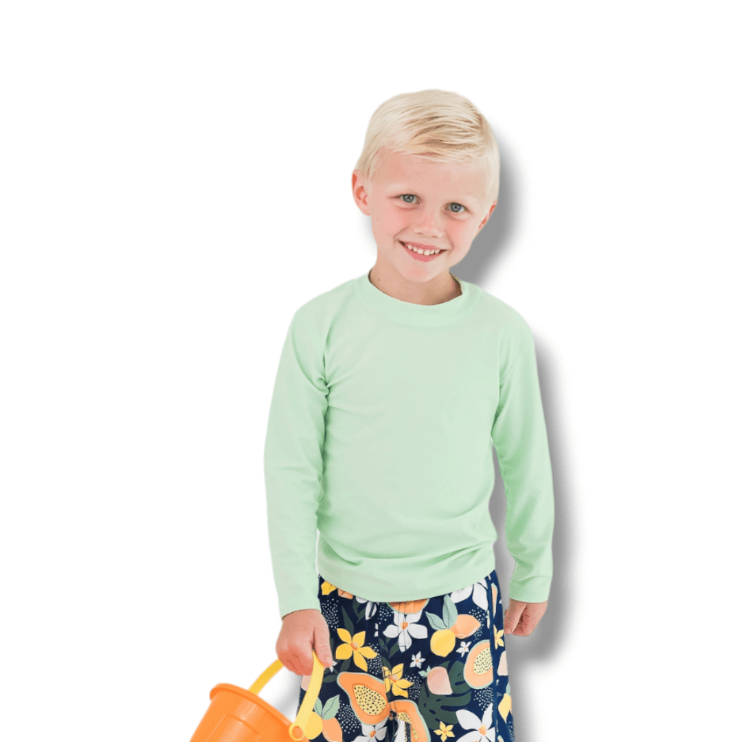 Coming Soon | Long Sleeve Rashguard | Frost Green - Pink & Blue Kidz Clothing