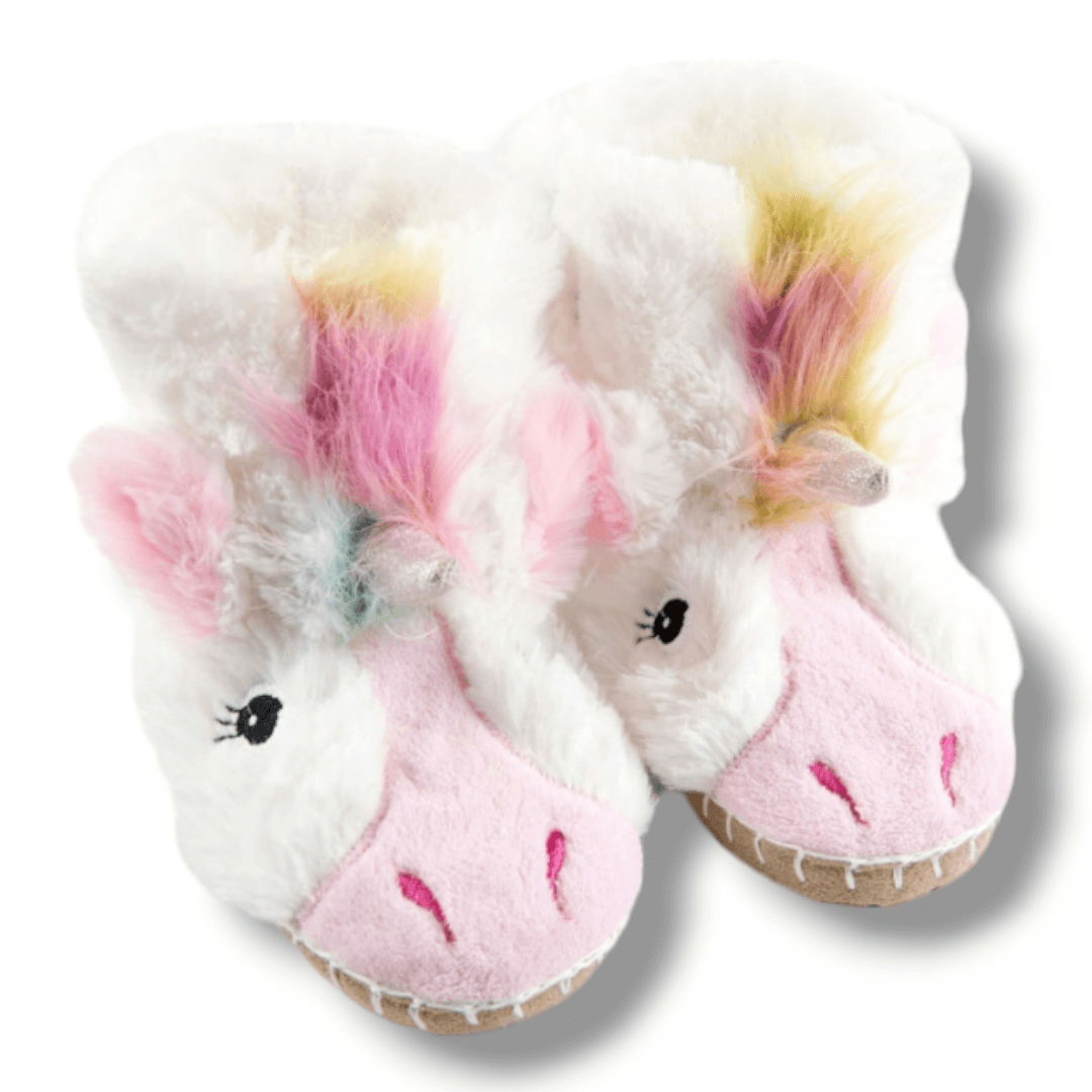 Little Blue House by Hatley Unicorn Kids Fuzzy Slouch Slippers – New Condition