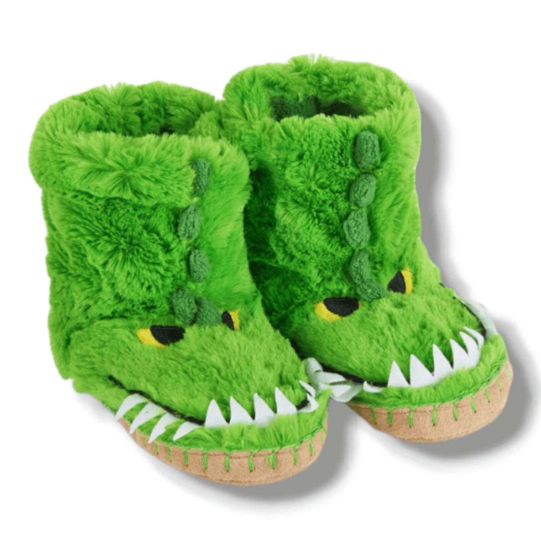 Little Blue House by Hatley Alligator Kids Fuzzy Slouch Slippers – New Condition