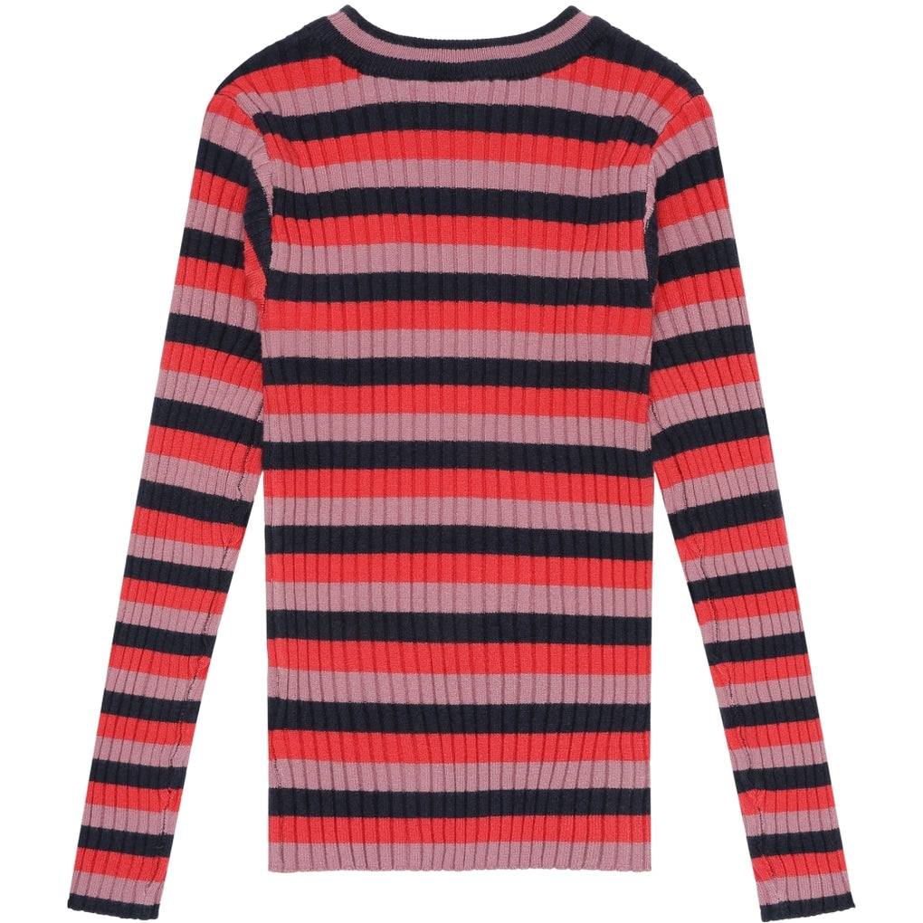 Lia Long-sleeved Knit Pullover - Multi stripe