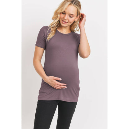 Coming Soon | Hello Miz - Round Neck Short Sleeve Maternity Basic Top | 2 Colors Available - Pink & Blue Kidz Clothing