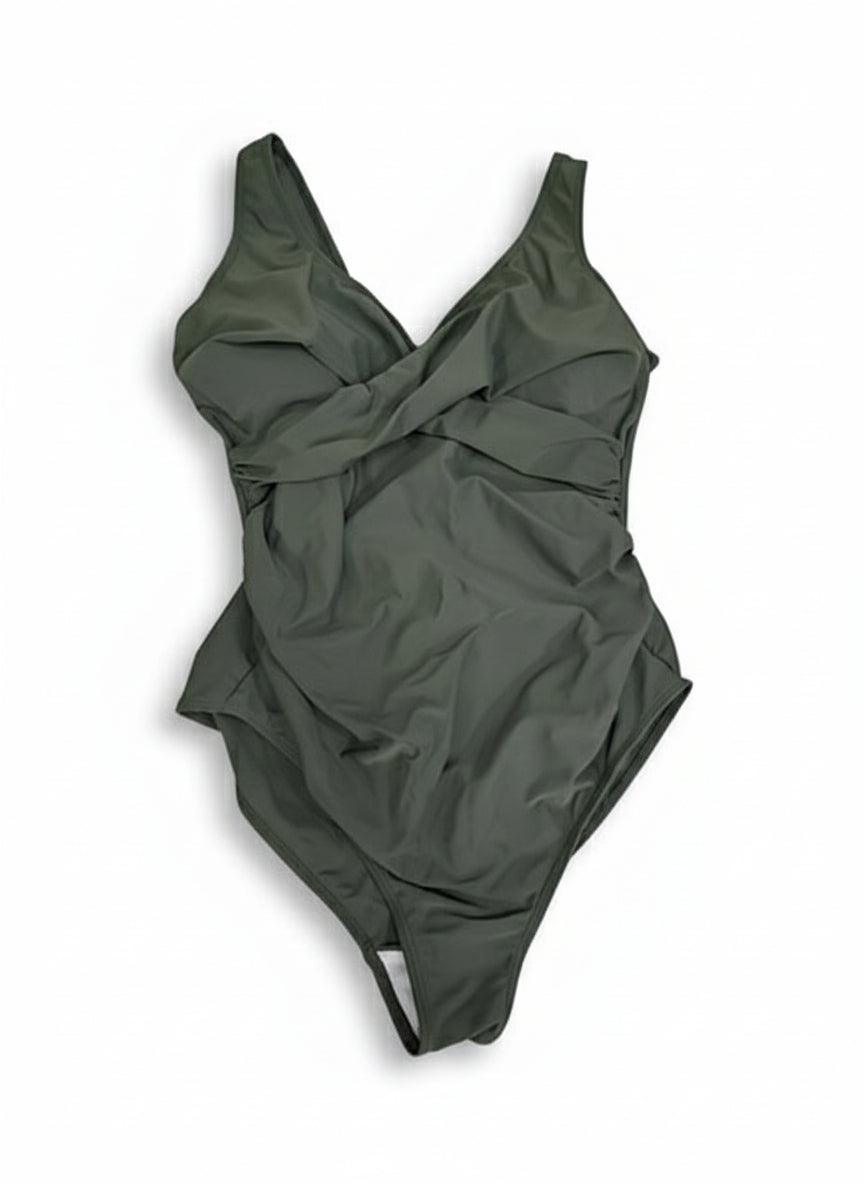 Olive Green Maternity Swimwear, Large