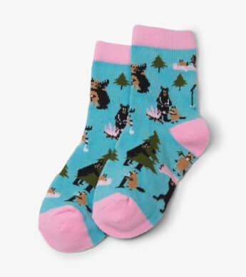 Life In The Wild Pink Kids Crew Socks