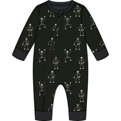 Dancing Glow-in-the Dark Skeletons Black Playsuit