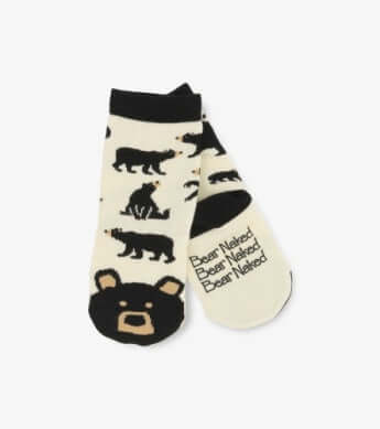 Black Bear Kids Animal Face Socks