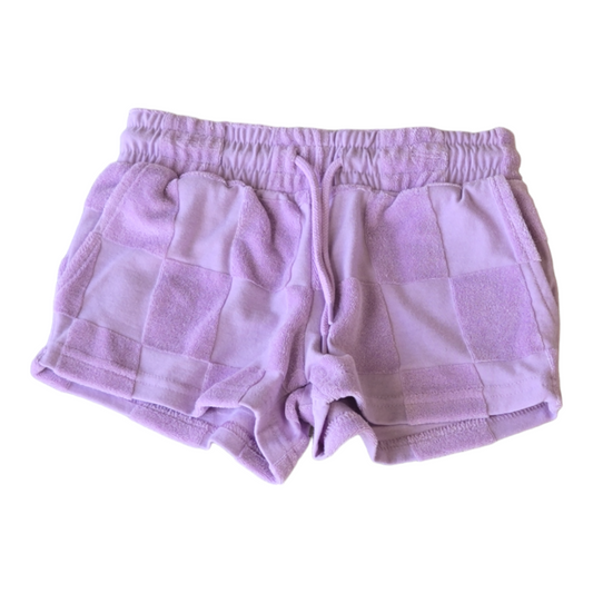 The New | Terry Cloth Lavender Shorts - Pink & Blue Kidz Clothing