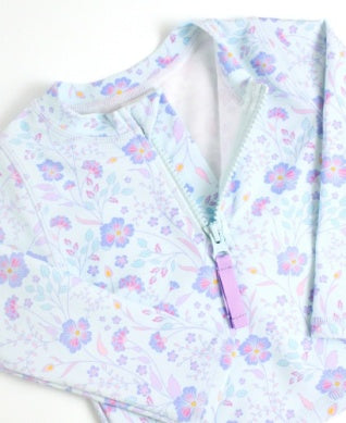 Fairytale Garden Long Sleeve Zipper Rashguard | 2PC - Pink & Blue Kidz Clothing