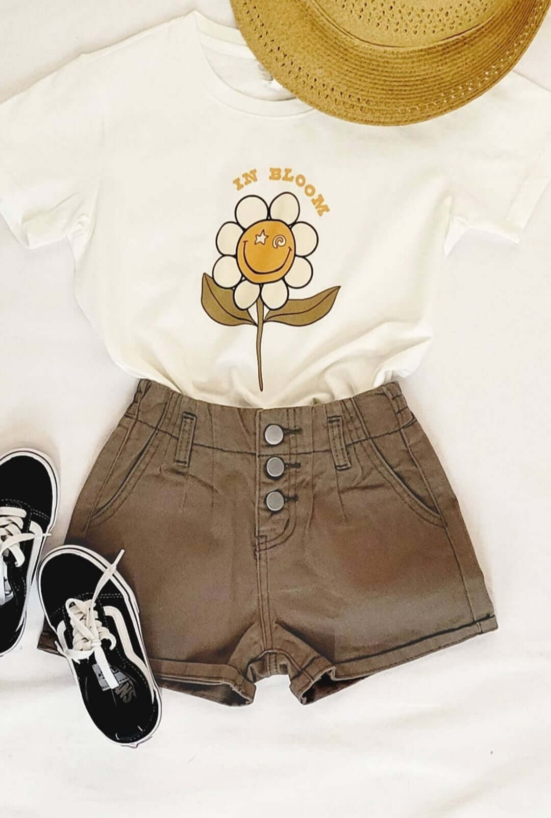 KIDS HIGH WAISTED PAPER BAG COTTON SHORTS - Pink & Blue Kidz Clothing