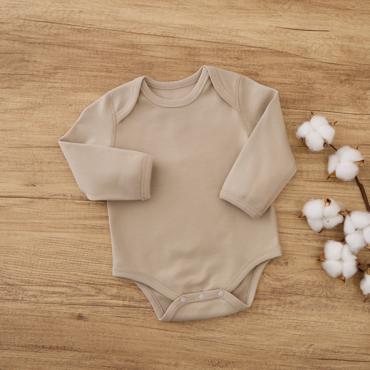 Blara Organic House Long-Sleeve Bodysuit – Khaki