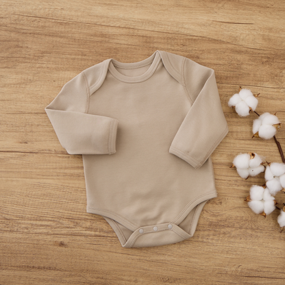 Blara Organic House Long-Sleeve Bodysuit – Khaki