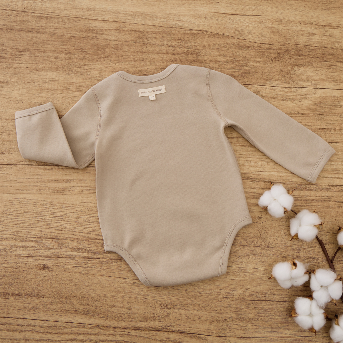 Blara Organic House Long-Sleeve Bodysuit – Khaki