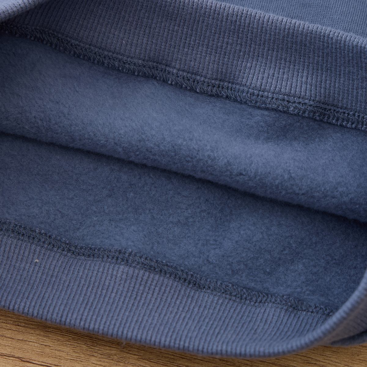 Blara Organic House Bear Embroidered Raw Hem Sweatshirt – Blue