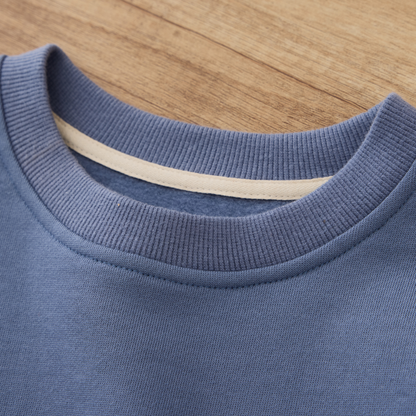 Blara Organic House Raw Hem Sweatshirt – Blue