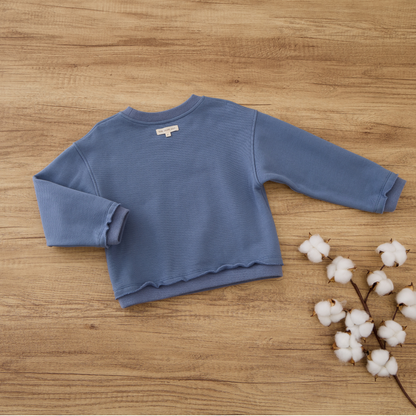 Blara Organic House Raw Hem Sweatshirt – Blue