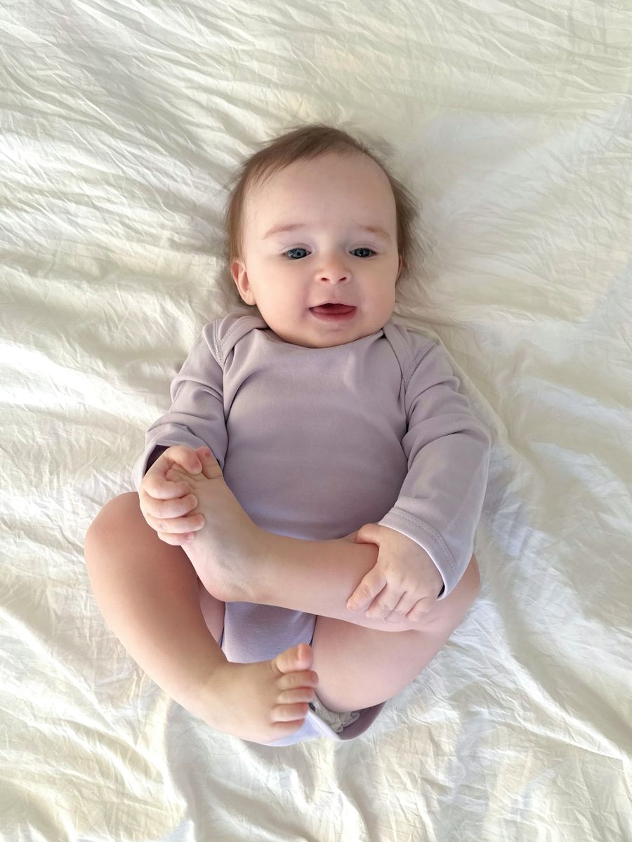 Blara Organic House Long-Sleeve Bodysuit – Purple