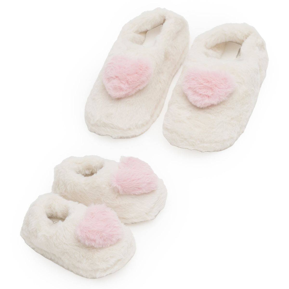 3D Heart Faux Fur Slipper