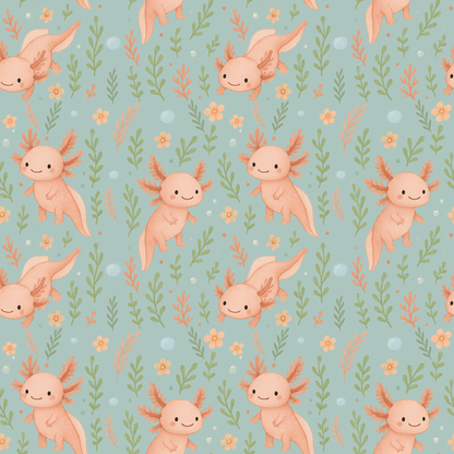 Two-piece bamboo pyjamas – Axolove ♥️ (Axolotl)