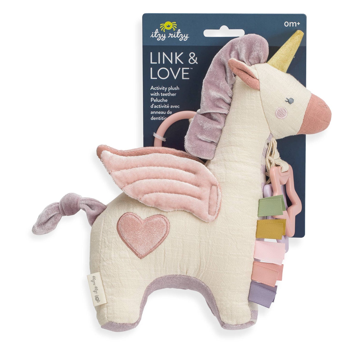 Coming Soon | Bespoke Link & Love™ Activity Plush & Teether Toy - Pegasus - Pink & Blue Kidz Clothing