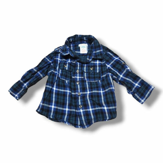 Joe Fresh pre-loved children's clothing 1T blue plaid top for kids
