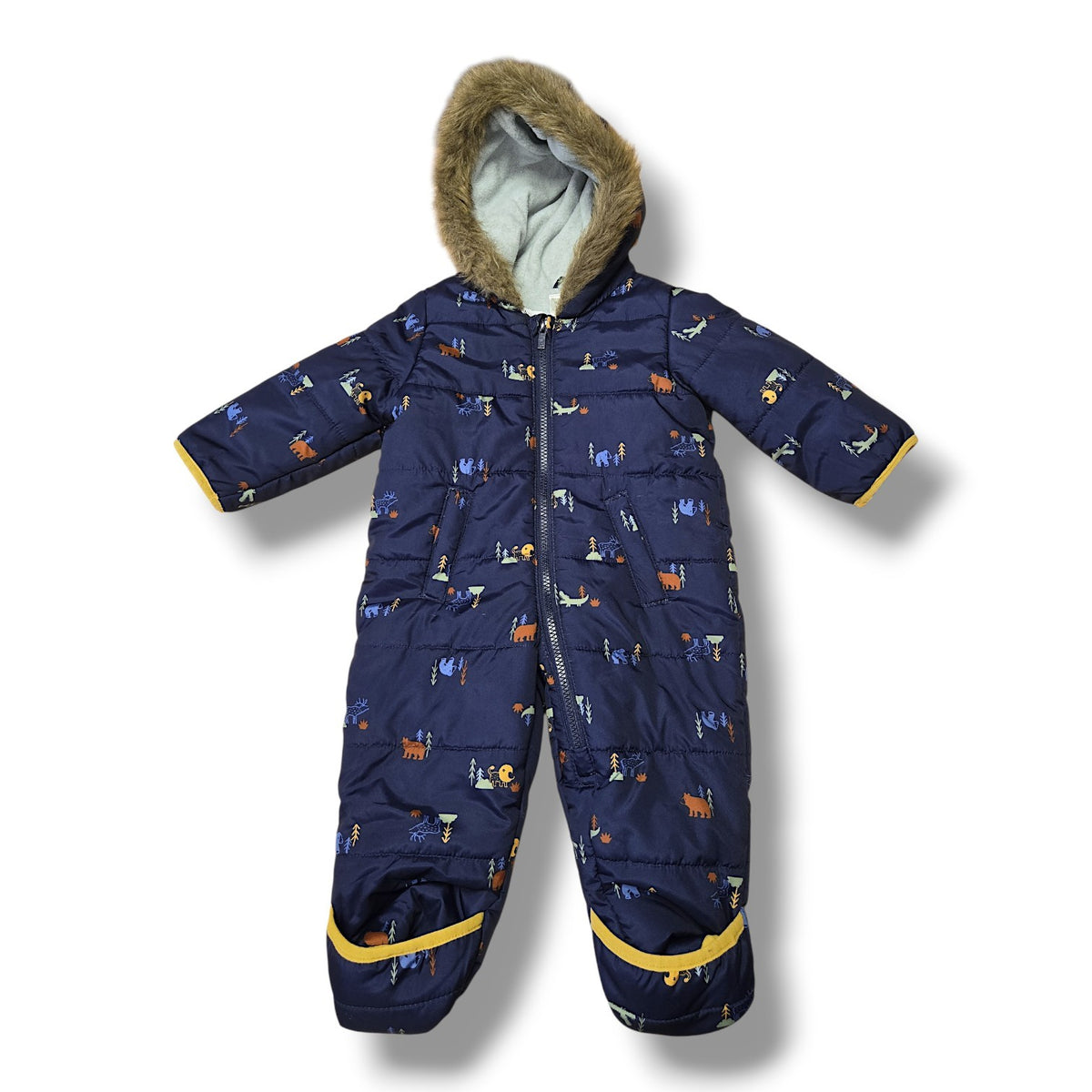 Carter's Woodland Animal Print Snowsuit | 12 Months | Pre-loved Quality