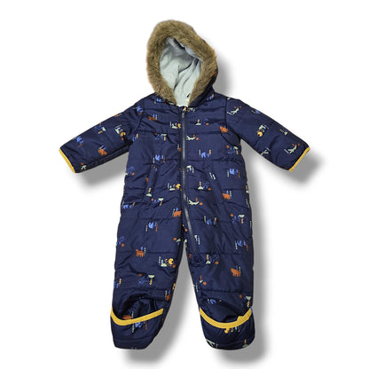 Carter's Woodland Animal Print Snowsuit | 12 Months | Pre-loved Quality